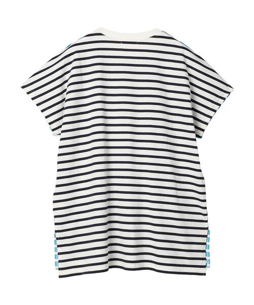 CRAFT STANDARD BOUTIQUE(クラフトスタンダードブティック)の「前後配色ボーダーTee(Tシャツ/カットソー・レディース・グリーン/ブラウン/ネイビー/ブルー・FREE)」の6枚目の写真
