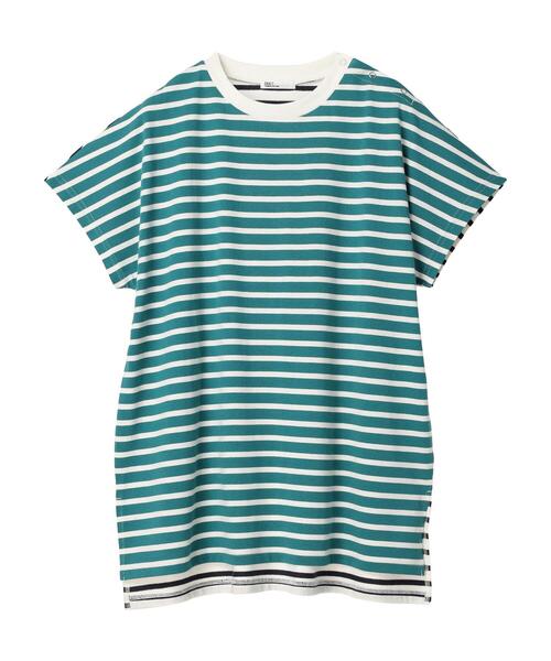 CRAFT STANDARD BOUTIQUE(クラフトスタンダードブティック)の「前後配色ボーダーTee(Tシャツ/カットソー・レディース・グリーン/ブラウン/ネイビー/ブルー・FREE)」の13枚目の写真