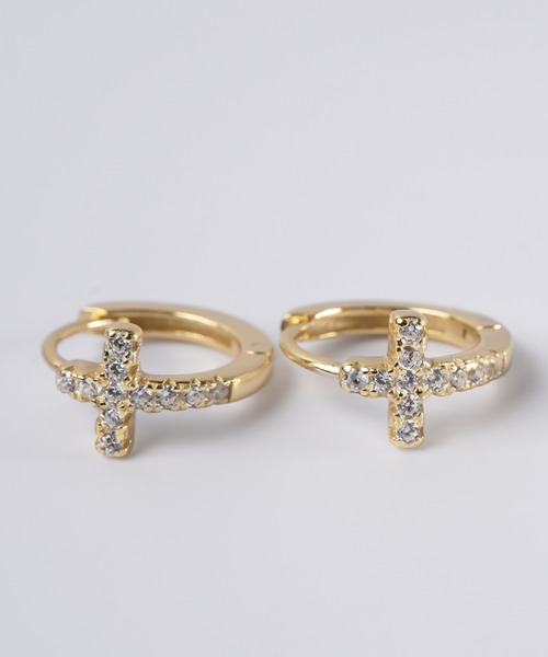 Ops.（オプス）の「ピアス アレルギー対応 フープピアス シルバー925  ジルコニア 【kyklos-cros キクロス・クロス】（ピアス（両耳用）・レディース・シルバー/イエローゴールド・SMALL/MEDIUM）」の16枚目の写真