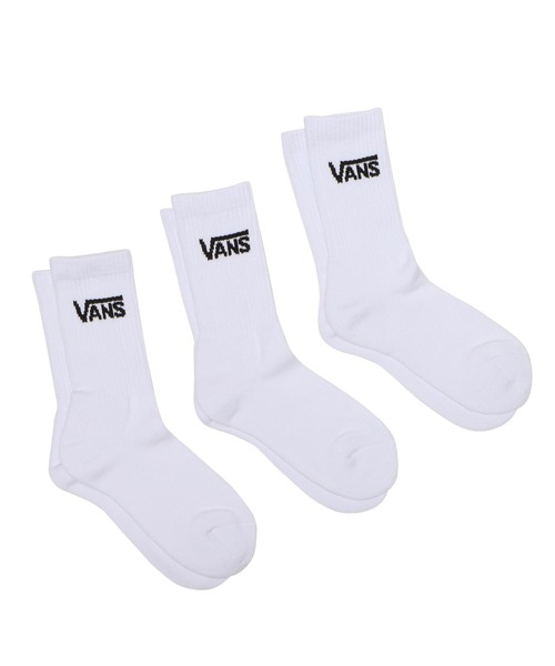 VANS（バンズ）の「VANS ヴァンズ CREW 3PACK SOCKS ソックス 123R1210501 ABC-MART限定 WHITE（ソックス/靴下・メンズ・ホワイト・MEDIUM/SMALL）」の2枚目の写真