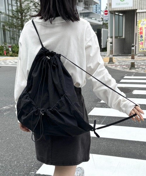 CLEA(クレア)の「ドローコードナップサック/リュック(バックパック/リュック・レディース・ホワイト/カーキ/ブラック・FREE)」の22枚目の写真