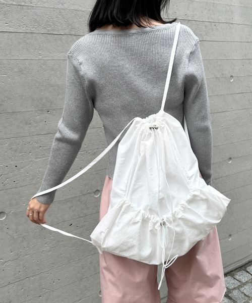 CLEA（クレア）の「ドローコードナップサック/リュック（バックパック/リュック・レディース・ホワイト/カーキ/ブラック・FREE）」の18枚目の写真