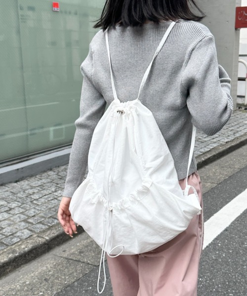 CLEA（クレア）の「ドローコードナップサック/リュック（バックパック/リュック・レディース・ホワイト/カーキ/ブラック・FREE）」の20枚目の写真