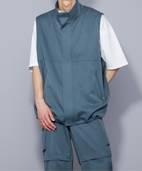 Ellno Loset(エルノロゼット)の「スタンドネックドロストベスト/セットアップ対応(ベスト・メンズ・ブラック/ブルー系その他・LARGE/MEDIUM)」の14枚目の写真