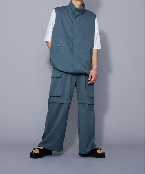 Ellno Loset(エルノロゼット)の「スタンドネックドロストベスト/セットアップ対応(ベスト・メンズ・ブラック/ブルー系その他・LARGE/MEDIUM)」の10枚目の写真