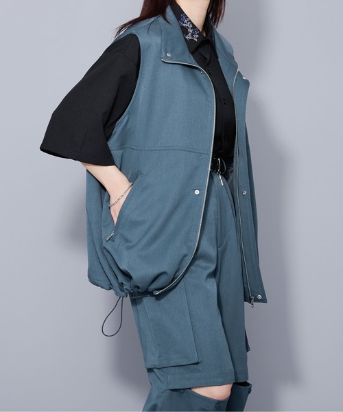 Ellno Loset(エルノロゼット)の「スタンドネックドロストベスト/セットアップ対応(ベスト・メンズ・ブラック/ブルー系その他・LARGE/MEDIUM)」の7枚目の写真