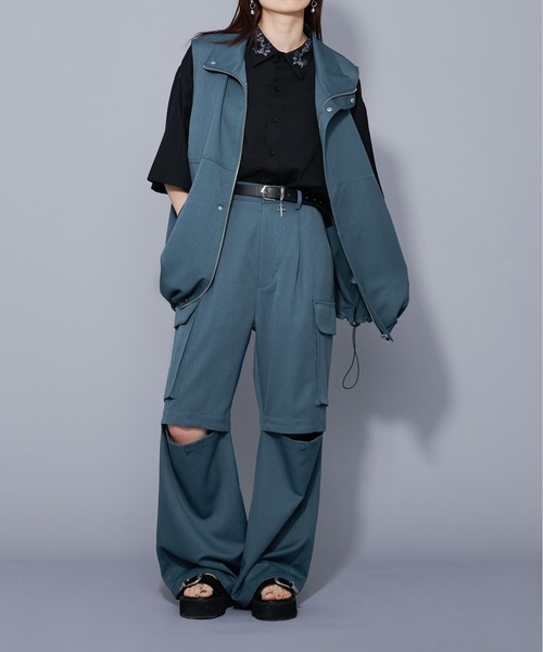 Ellno Loset(エルノロゼット)の「スタンドネックドロストベスト/セットアップ対応(ベスト・メンズ・ブラック/ブルー系その他・LARGE/MEDIUM)」の13枚目の写真