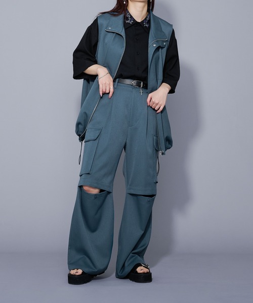 Ellno Loset(エルノロゼット)の「スタンドネックドロストベスト/セットアップ対応(ベスト・メンズ・ブラック/ブルー系その他・LARGE/MEDIUM)」の15枚目の写真