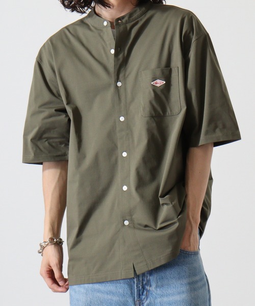 BALL（ボール）の「BALL ストレッチ天竺バンドカラー半袖シャツ（シャツ/ブラウス・メンズ・ホワイト/ベージュ/ネイビー/カーキ・M/LL/L）」の3枚目の写真