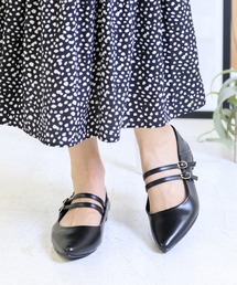 ダブルストラップパンプス