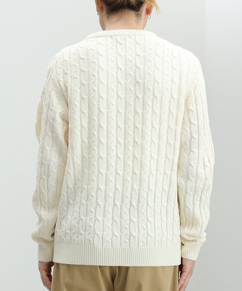 BEAMS HEART(ビームスハート)の「【ユニセックス】ケーブル編 クルーネック ニット(ニット/セーター・メンズ・ワイン/オフホワイト/ベージュ/ピンク/ライトグレー/オレンジ・SMALL/MEDIUM/LARGE)」の10枚目の写真