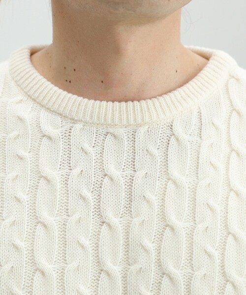 BEAMS HEART(ビームスハート)の「【ユニセックス】ケーブル編 クルーネック ニット(ニット/セーター・メンズ・ワイン/オフホワイト/ベージュ/ピンク/ライトグレー/オレンジ・SMALL/MEDIUM/LARGE)」の11枚目の写真