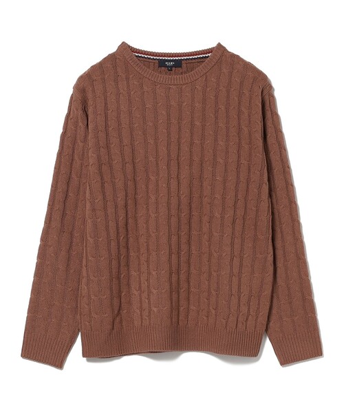 BEAMS HEART(ビームスハート)の「【ユニセックス】ケーブル編 クルーネック ニット(ニット/セーター・メンズ・ワイン/オフホワイト/ベージュ/ピンク/ライトグレー/オレンジ・SMALL/MEDIUM/LARGE)」の19枚目の写真