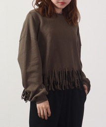 DIMENSIONE danza　ドロップショルダーフリンジクルー