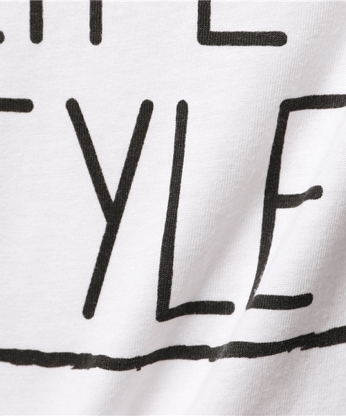 VENCEEXCHANGE（ヴァンスエクスチェンジ）の「手描きBOXロゴTシャツ  （Tシャツ/カットソー・メンズ・ブラック/ピンク/オフホワイト・SMALL/LARGE/MEDIUM）」の9枚目の写真