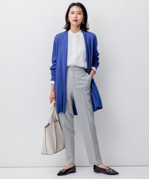 23区 L(ニジュウサンクオオキイサイズ)の「【洗える】バックサテンアムンゼン ブラウス(シャツ/ブラウス・レディース・ホワイト系/ベージュ系・46/50/48/44)」の5枚目の写真