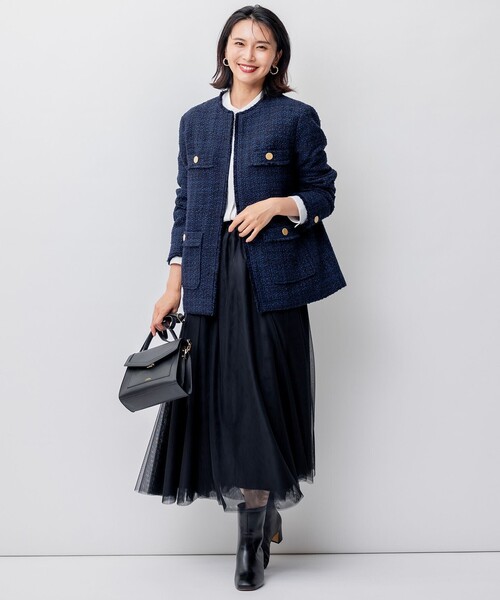 23区 L(ニジュウサンクオオキイサイズ)の「【洗える】バックサテンアムンゼン ブラウス(シャツ/ブラウス・レディース・ホワイト系/ベージュ系・46/50/48/44)」の8枚目の写真