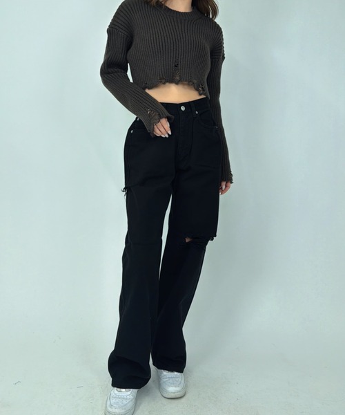 EGOIST（エゴイスト）の「EGBlackツイルワイドパンツ（その他パンツ・レディース・ブラック・S/M/SS）」の21枚目の写真