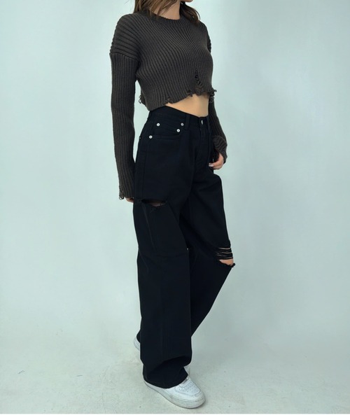 EGOIST（エゴイスト）の「EGBlackツイルワイドパンツ（その他パンツ・レディース・ブラック・S/M/SS）」の12枚目の写真