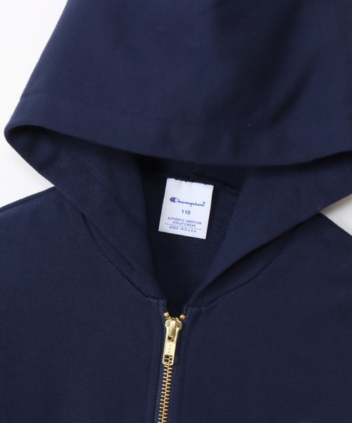 Champion（チャンピオン）の「【Champion/チャンピオン】キッズ ベーシック ジップフーデッドスウェットシャツ（パーカー・キッズ・ダークグリーン/オートミール/ブラック/グレー/ネイビー/バーガンディー/ブルー/ダークパープル/オレンジ系その他・140/130/150/120/110/100/160）」の14枚目の写真