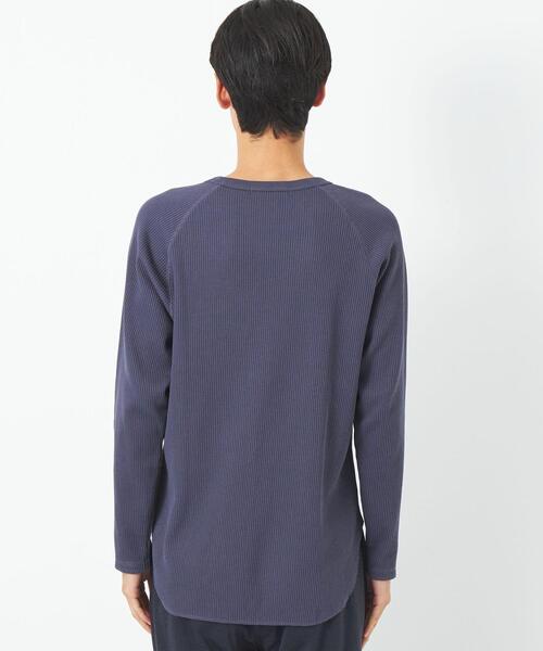 green label relaxing（グリーンレーベルリラクシング）の「ドライワッフル クルーネック 長袖 カットソー（Tシャツ/カットソー・メンズ・ブラック/ホワイト/ダークグレー/グレー・XXL/S/XL/M/XS/L）」の7枚目の写真