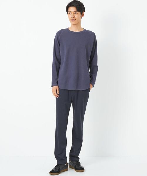 green label relaxing（グリーンレーベルリラクシング）の「ドライワッフル クルーネック 長袖 カットソー（Tシャツ/カットソー・メンズ・ブラック/ホワイト/ダークグレー/グレー・XXL/S/XL/M/XS/L）」の8枚目の写真