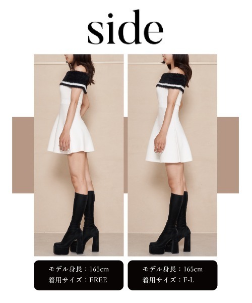 ダーリッチ  パイピングオフショルミニワンピース ダーリッチ Darich パイピングオフショルミニワンピース