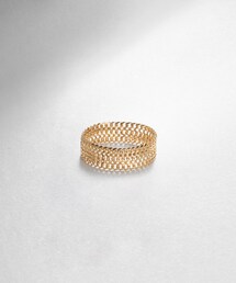 K18美品軽量チェーンモチーフゴールドリング　11-21号　847K2509 K18美品軽量チェーンモチーフゴールドリング 11-21号 847K2509