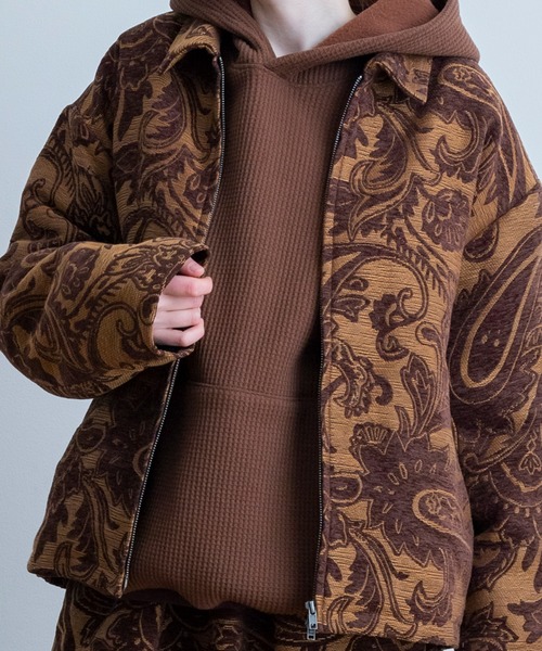 Universal style wearブラウンペイズリーキルティングジャケット Universal style wearブラウンペイズリーキルティングジャケット
