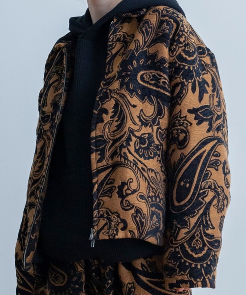 Universal Style Wear（ユニバーサルスタイルウェア）の「Universal Style Wear タペストリー ジャケット（ブルゾン・メンズ・オフホワイト/ストーン/ブラック/ブラウン・MEDIUM/X-LARGE/LARGE）」の17枚目の写真