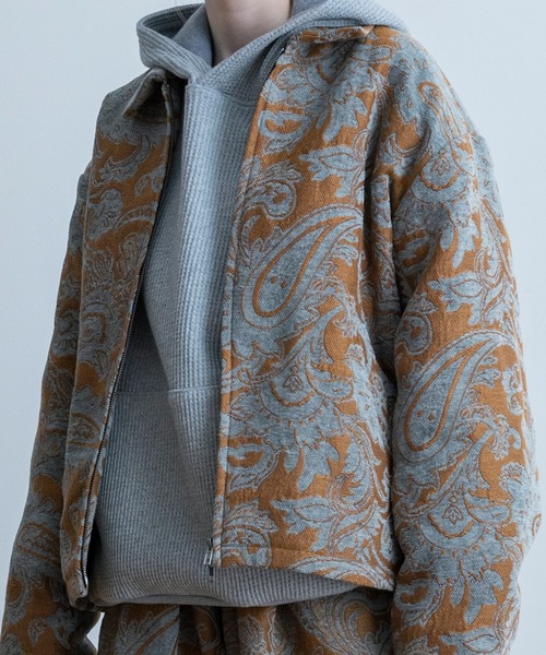 Universal Style Wear（ユニバーサルスタイルウェア）の「Universal Style Wear タペストリー ジャケット（ブルゾン・メンズ・オフホワイト/ストーン/ブラック/ブラウン・MEDIUM/X-LARGE/LARGE）」の15枚目の写真