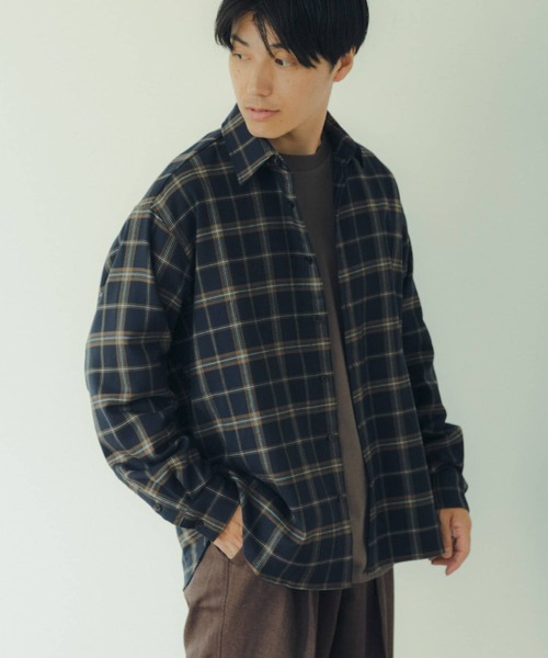 ITEMS URBANRESEARCH（アイテムズ アーバンリサーチ）の「TRストレッチ チェック レギュラーカラーシャツ（シャツ/ブラウス・メンズ・ブルー系その他/ブラック系その他/ブラウン系その他・MEDIUM/LARGE）」の8枚目の写真