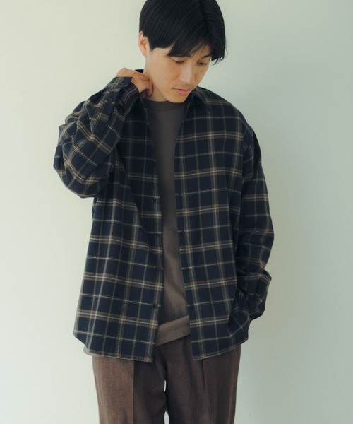 ITEMS URBANRESEARCH（アイテムズ アーバンリサーチ）の「TRストレッチ チェック レギュラーカラーシャツ（シャツ/ブラウス・メンズ・ブルー系その他/ブラック系その他/ブラウン系その他・MEDIUM/LARGE）」の9枚目の写真