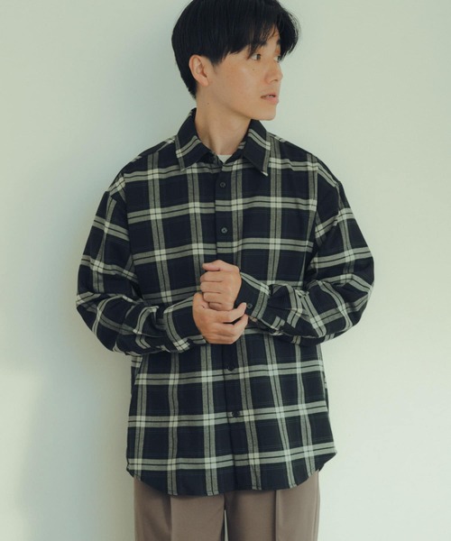 ITEMS URBANRESEARCH（アイテムズ アーバンリサーチ）の「TRストレッチ チェック レギュラーカラーシャツ（シャツ/ブラウス・メンズ・ブルー系その他/ブラック系その他/ブラウン系その他・MEDIUM/LARGE）」の13枚目の写真