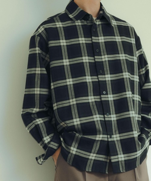 ITEMS URBANRESEARCH（アイテムズ アーバンリサーチ）の「TRストレッチ チェック レギュラーカラーシャツ（シャツ/ブラウス・メンズ・ブルー系その他/ブラック系その他/ブラウン系その他・MEDIUM/LARGE）」の18枚目の写真