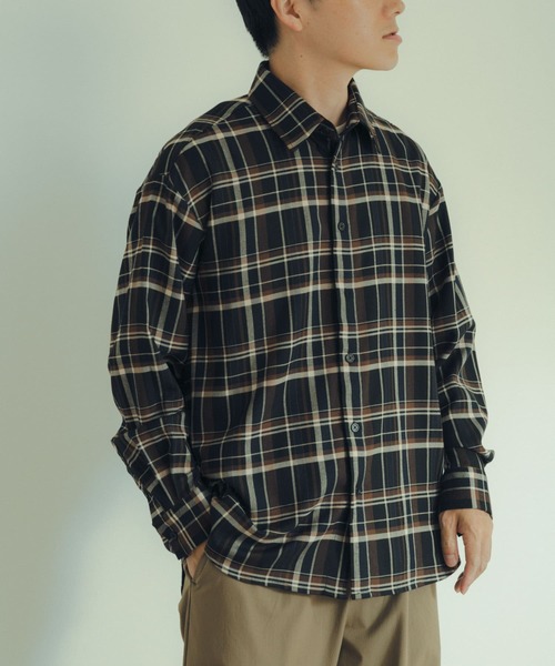 ITEMS URBANRESEARCH（アイテムズ アーバンリサーチ）の「TRストレッチ チェック レギュラーカラーシャツ（シャツ/ブラウス・メンズ・ブルー系その他/ブラック系その他/ブラウン系その他・MEDIUM/LARGE）」の21枚目の写真