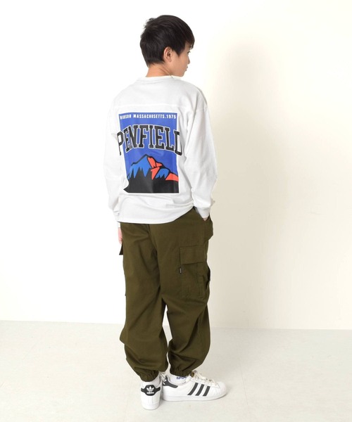 PEN FIELD(ペンフィールド)の「【Penfield】USAコットン・スクエアバックプリント長袖Tシャツ(Tシャツ/カットソー・キッズ・ホワイト/グリーン/ベージュ・140cm/150cm/160cm/170cm)」の16枚目の写真