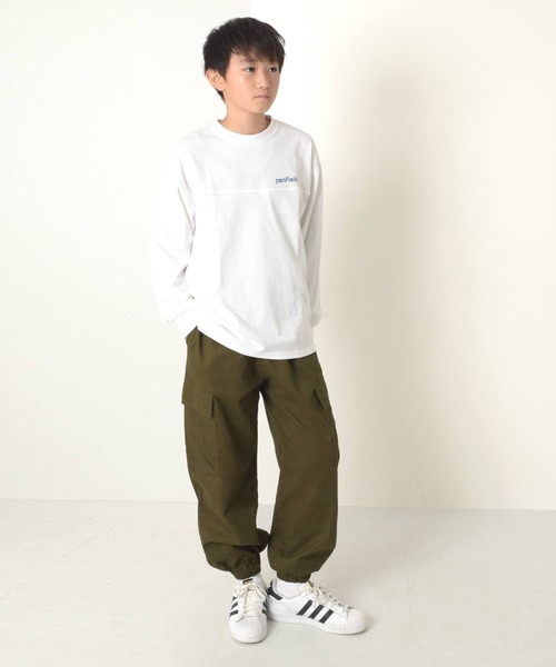 PEN FIELD(ペンフィールド)の「【Penfield】USAコットン・スクエアバックプリント長袖Tシャツ(Tシャツ/カットソー・キッズ・ホワイト/グリーン/ベージュ・140cm/150cm/160cm/170cm)」の4枚目の写真
