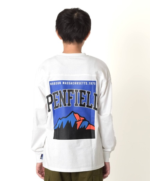 PEN FIELD(ペンフィールド)の「【Penfield】USAコットン・スクエアバックプリント長袖Tシャツ(Tシャツ/カットソー・キッズ・ホワイト/グリーン/ベージュ・140cm/150cm/160cm/170cm)」の6枚目の写真
