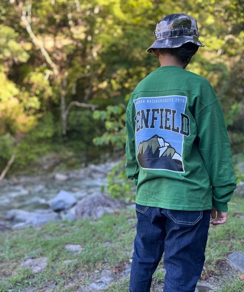 PEN FIELD(ペンフィールド)の「【Penfield】USAコットン・スクエアバックプリント長袖Tシャツ(Tシャツ/カットソー・キッズ・ホワイト/グリーン/ベージュ・140cm/150cm/160cm/170cm)」の7枚目の写真