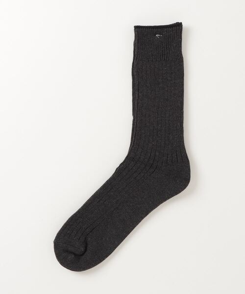 MARCOMONDE（マルコモンド）の「MARCOMONDE（マルコモンド）＠military cotton ribbed socks(mens)（ソックス/靴下・メンズ・レッド/ホワイト/グレー系その他3/チャコールグレー・F）」の3枚目の写真