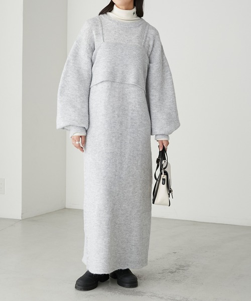 ビスチェ付きニットワンピース（ワンピース）｜BONLECILL