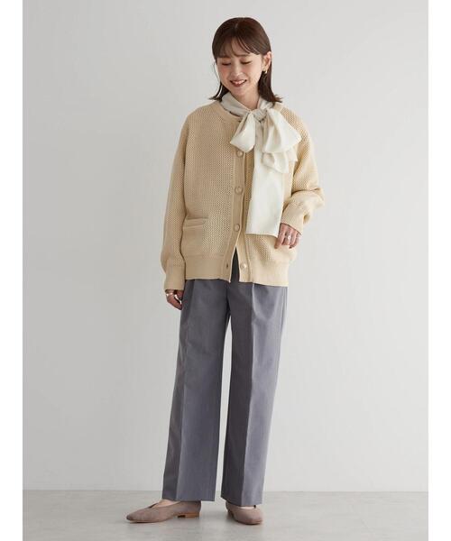 AMERICAN HOLIC(アメリカンホリック)の「エコカルットクルーネックカーディガン<エコ・軽い・ニット>(カーディガン/ボレロ・レディース・その他7/アイボリー/ネイビー・L/M)」の20枚目の写真