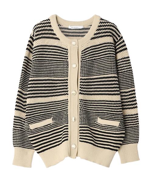 AMERICAN HOLIC(アメリカンホリック)の「エコカルットクルーネックカーディガン<エコ・軽い・ニット>(カーディガン/ボレロ・レディース・その他7/アイボリー/ネイビー・L/M)」の17枚目の写真