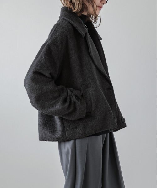 【SALE／10%OFF セール】シャギーショートコート（ダウンジャケット/コート テーラードジャケット