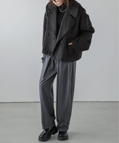 SUGAR BISKET（シュガービスケット）の「シャギーショートコート（ダウンジャケット/コート・レディース・ベージュ系その他/ライトグレー/チャコール/ブラック系その他・フリー）」の10枚目の写真