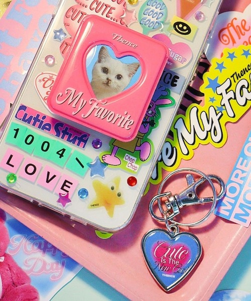 THENCE（デンス）の「THENCE／ハートフレームキー /韓国雑貨/ 2990638（キーホルダー・レディース・ブルー/ピンク・0）」の8枚目の写真