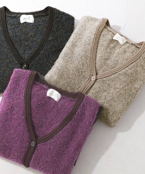 osharewalker（オシャレウォーカー）の「【廃盤】『ミックスカラーブークレニットカーディガン』（カーディガン/ボレロ・レディース・パープル/ダークネイビー/ベージュ・FREE）」の13枚目の写真
