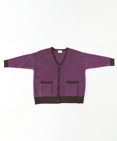 osharewalker（オシャレウォーカー）の「【廃盤】『ミックスカラーブークレニットカーディガン』（カーディガン/ボレロ・レディース・パープル/ダークネイビー/ベージュ・FREE）」の21枚目の写真