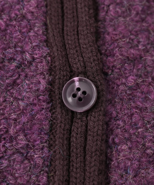 osharewalker（オシャレウォーカー）の「【廃盤】『ミックスカラーブークレニットカーディガン』（カーディガン/ボレロ・レディース・パープル/ダークネイビー/ベージュ・FREE）」の19枚目の写真